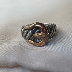 DAVID YURMAN 925 STERLING & 18K GOLD BUCKLE RING 7